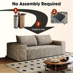 71' 3Setaser Sofa,Corduroy Fabric,Deep Seat Couches,Comfy Loveseat Sofa,No Assembly,1pcs for Living room, Bedroom,Conference room ,Apartment,Camel - Grand Goldman Shop