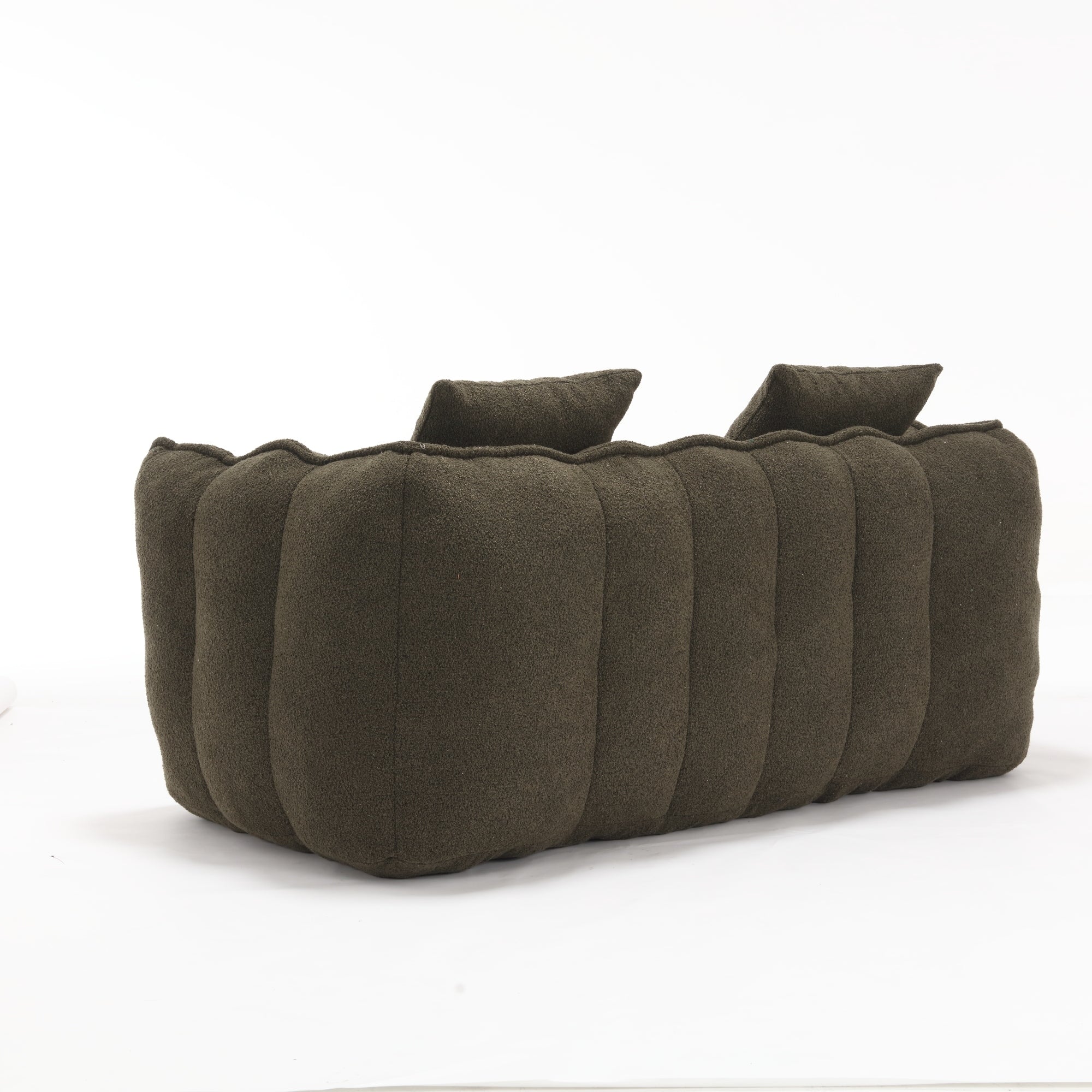 Cozy Beanbag Chair with High Resilience Foam Core for Two - Olive Green Chenille, 66x35x25 inches - Grand Goldman Shop