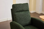 Modern Accent Rocking Chair Rocking Chair with Solid Wood Legs, Upholstered Nursery Glider Rocker, Comfy Armchair with Side Pocket, Living Room Lounge Arm Chair with High Backrest fabric - Grand Goldman Shop