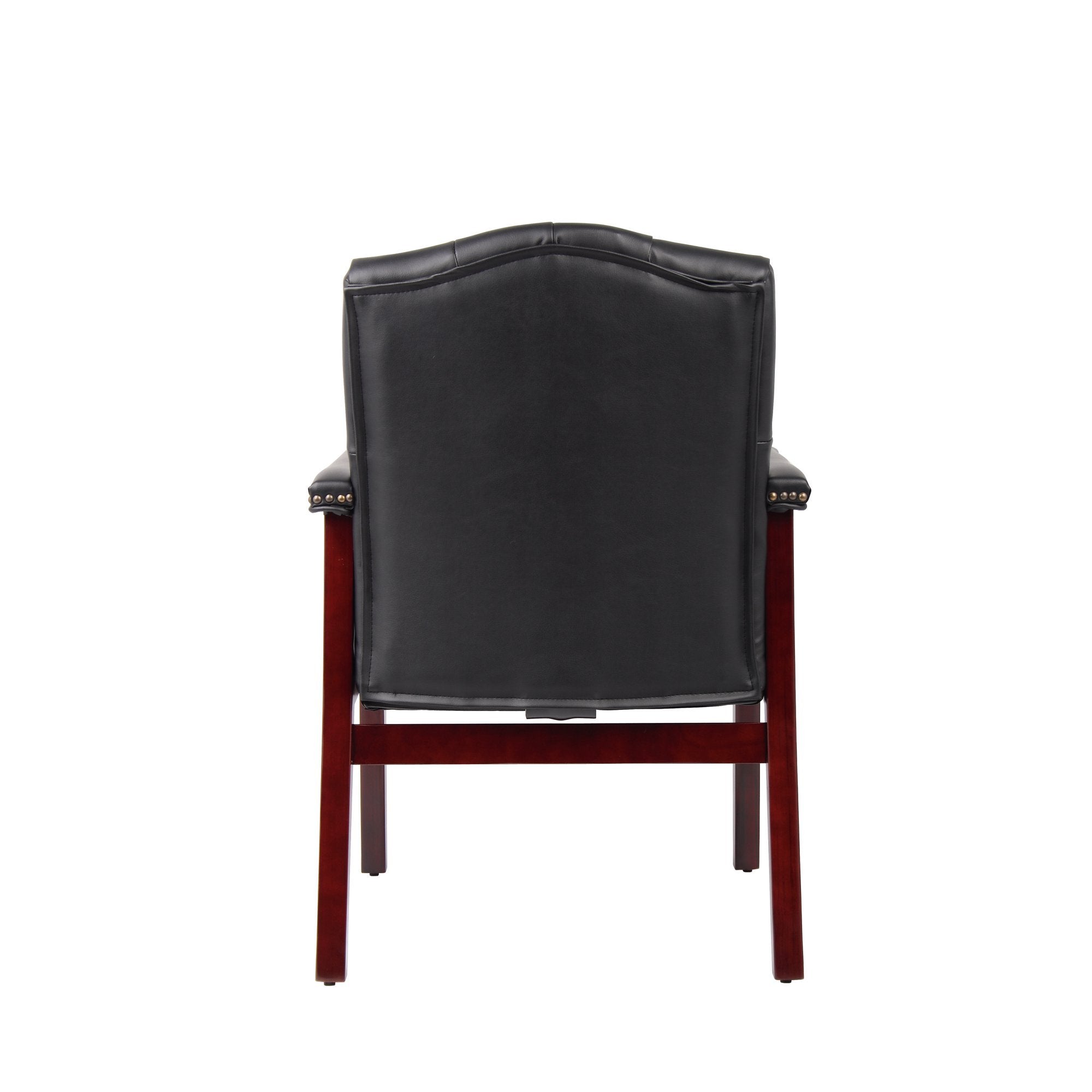 Leather Reception Guest Chairs  W/Padded Seat and Arms Ergonomic Mid-Back Office Executive Side Chair for Meeting Waiting Roo
