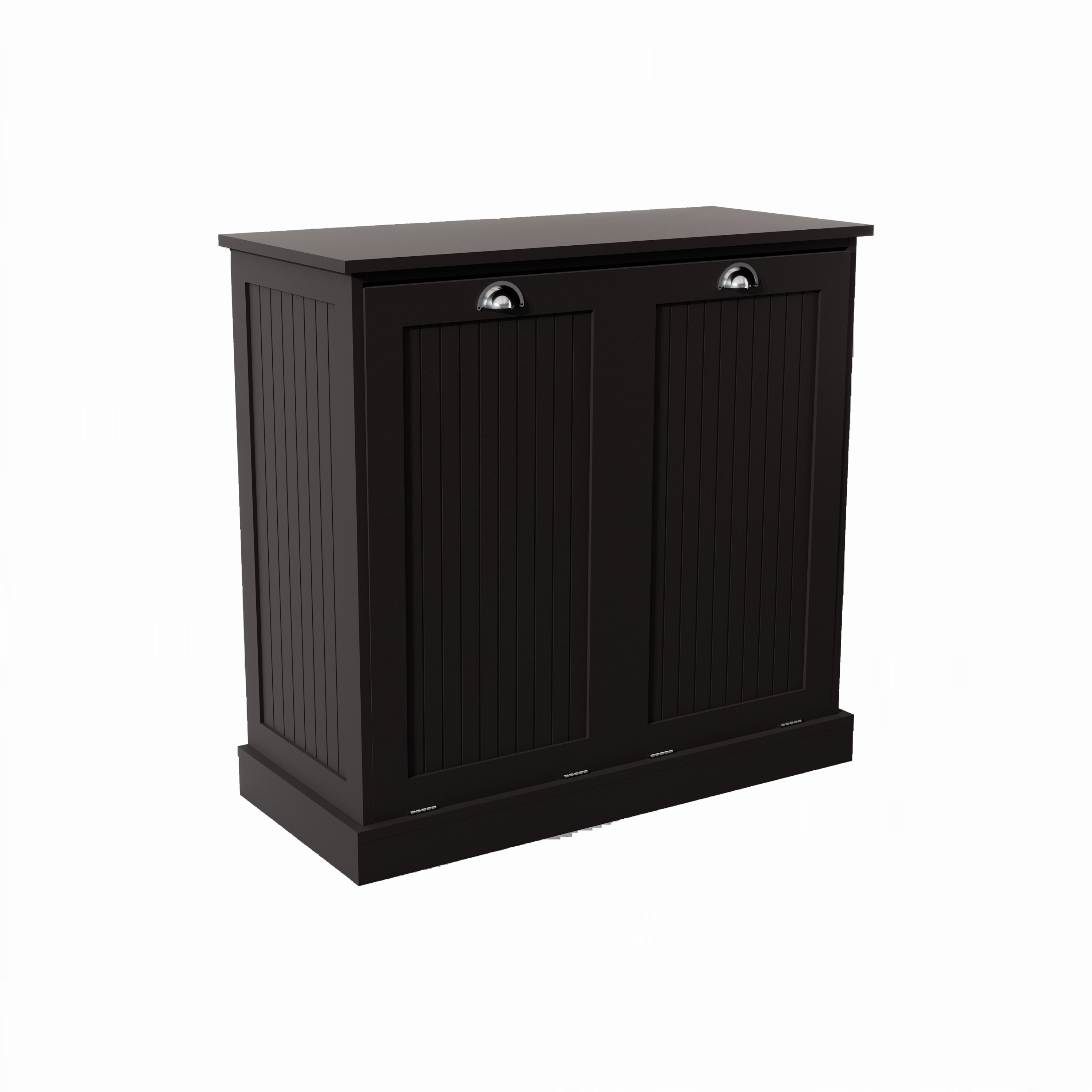 Two-Compartment Tilt-Out Laundry Sorter Cabinet-Black - Grand Goldman Shop