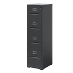 Premium 4 Drawer File Cabinet with Lock Metal Vertical File Cabinet for Office or Home in Black Steel, A4 Legal/Letter Size -