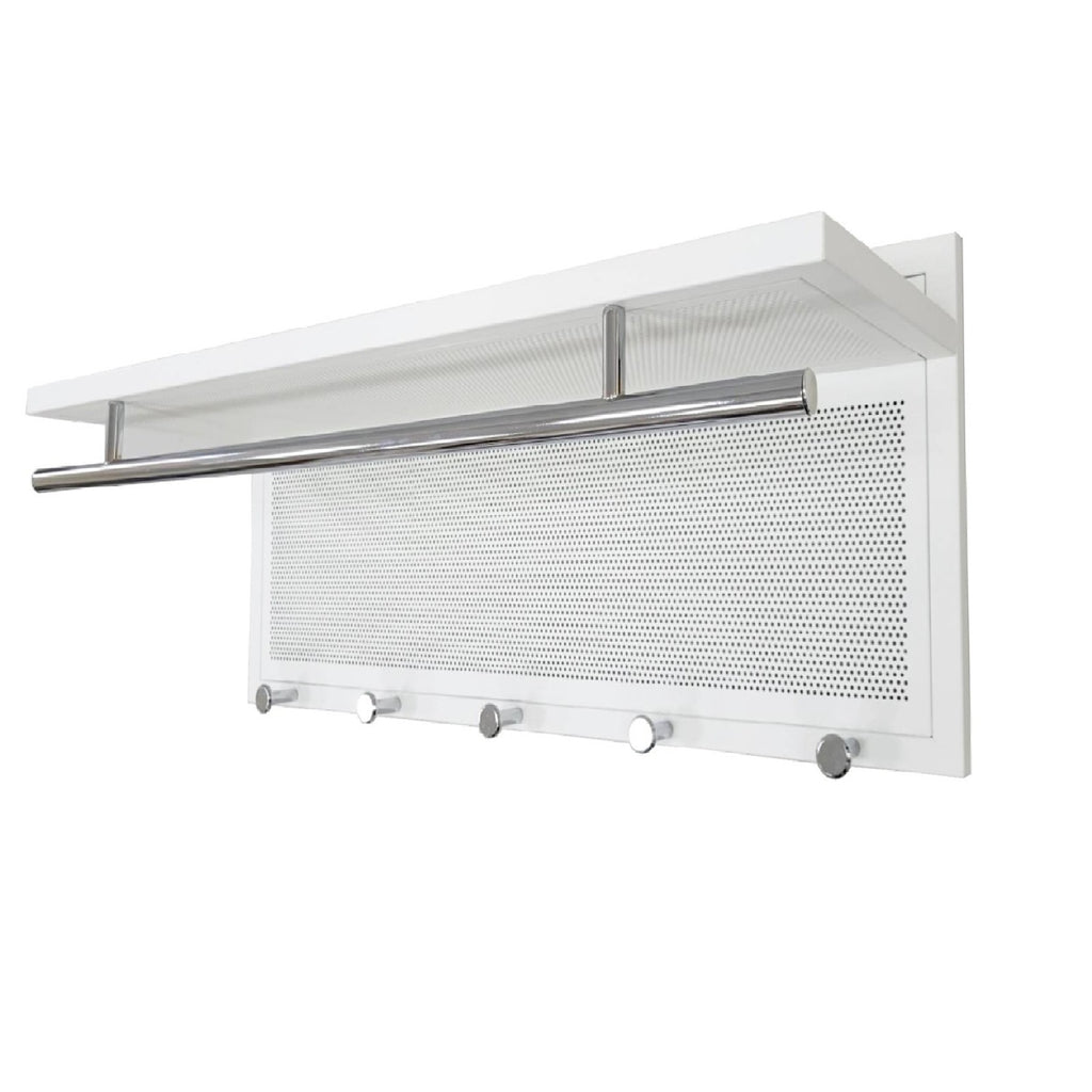 Esyspot Metal Powder Coating Hook Wall Mounted with Shelf White Metal 29.53' - Grand Goldman Shop