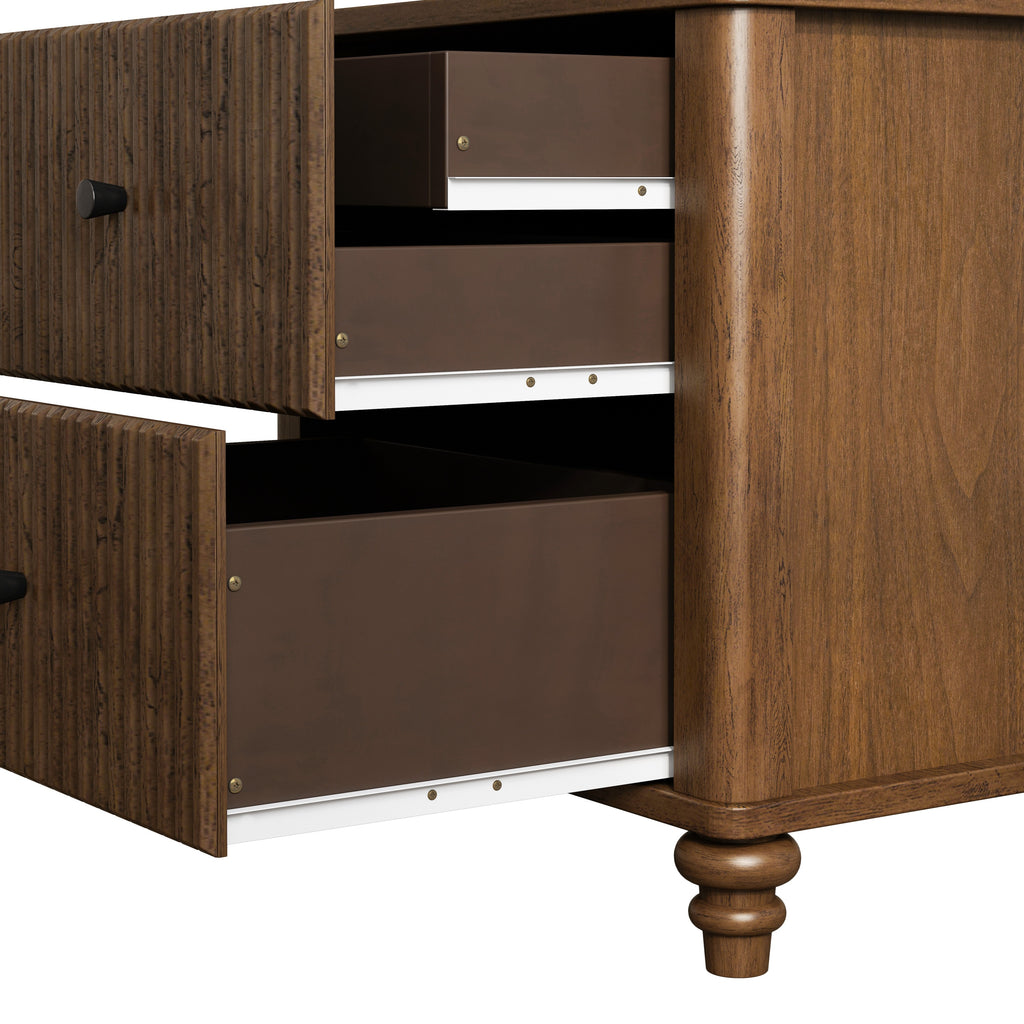 3-Piece Bedroom Set with King Bed and 2 Nightstands, Walnut Brown - Grand Goldman Shop