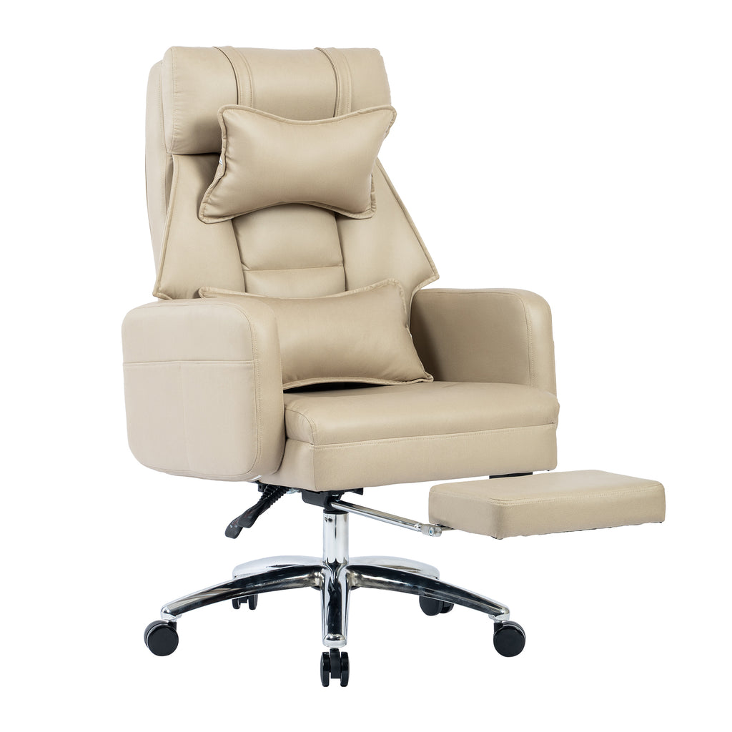 Swivel Ergonomic Office Chair, Technology Leather  High Back Office Chair with Lumbar Support Headrest, Sedentary Comfortable
