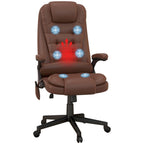 HOMCOM High Back Vibration Massage Office Chair with 6 Vibration Points, Heated Reclining PU Leather Computer Chair with Armr