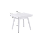 Larwich Solid Wood Slatted Bench, 19-Inch Long, White - Grand Goldman Shop