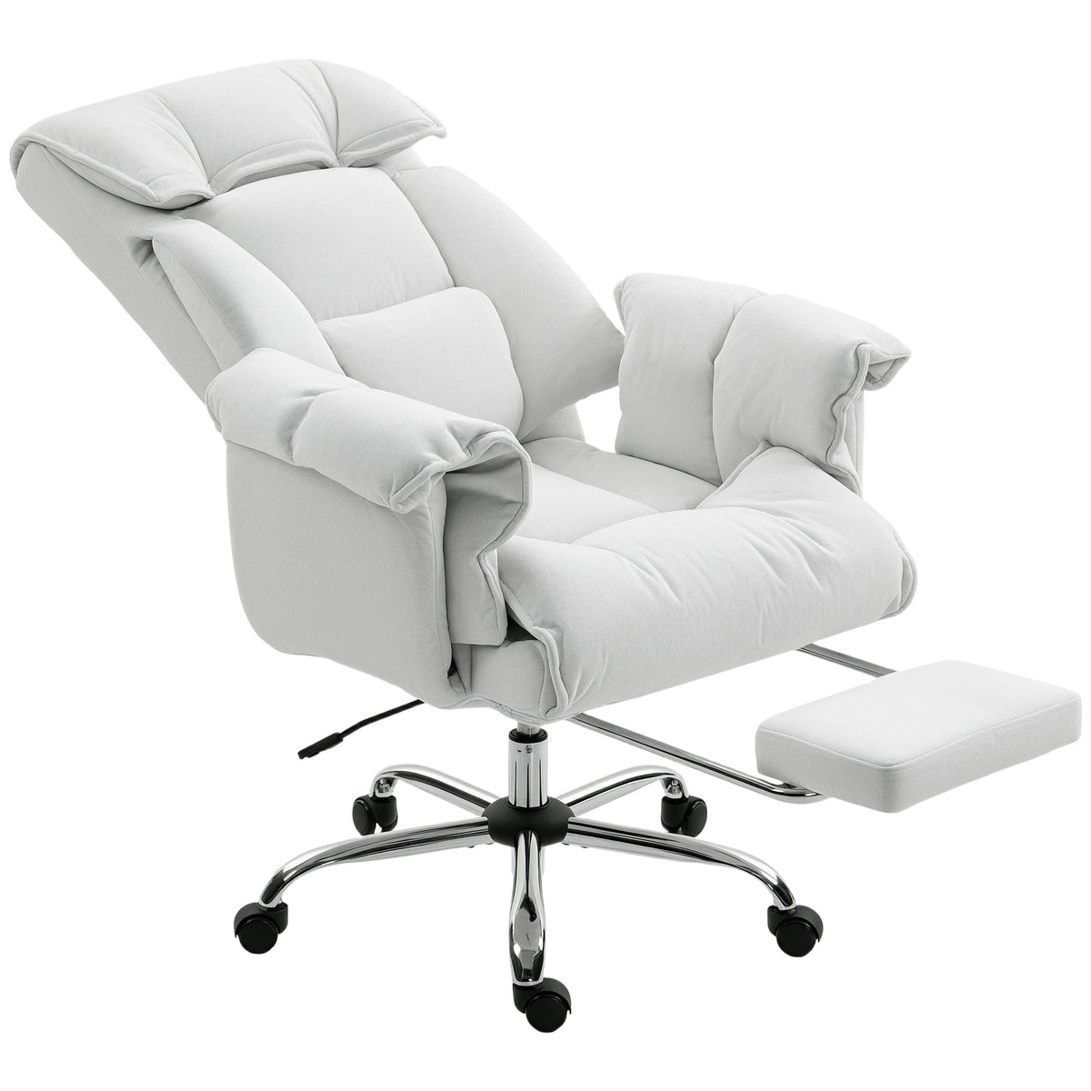 HOMCOM High Back Office Chair, Reclining Desk Chair with Footrest, Thick Cushion, High Resilience Foam, Adjustable Height, Ro