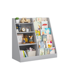 Kids Bookshelf and Toy Storage Organizer, Multifunctional 4 Tier Wooden Kids Book Shelf with  Bookcase Display Stand in Kids 