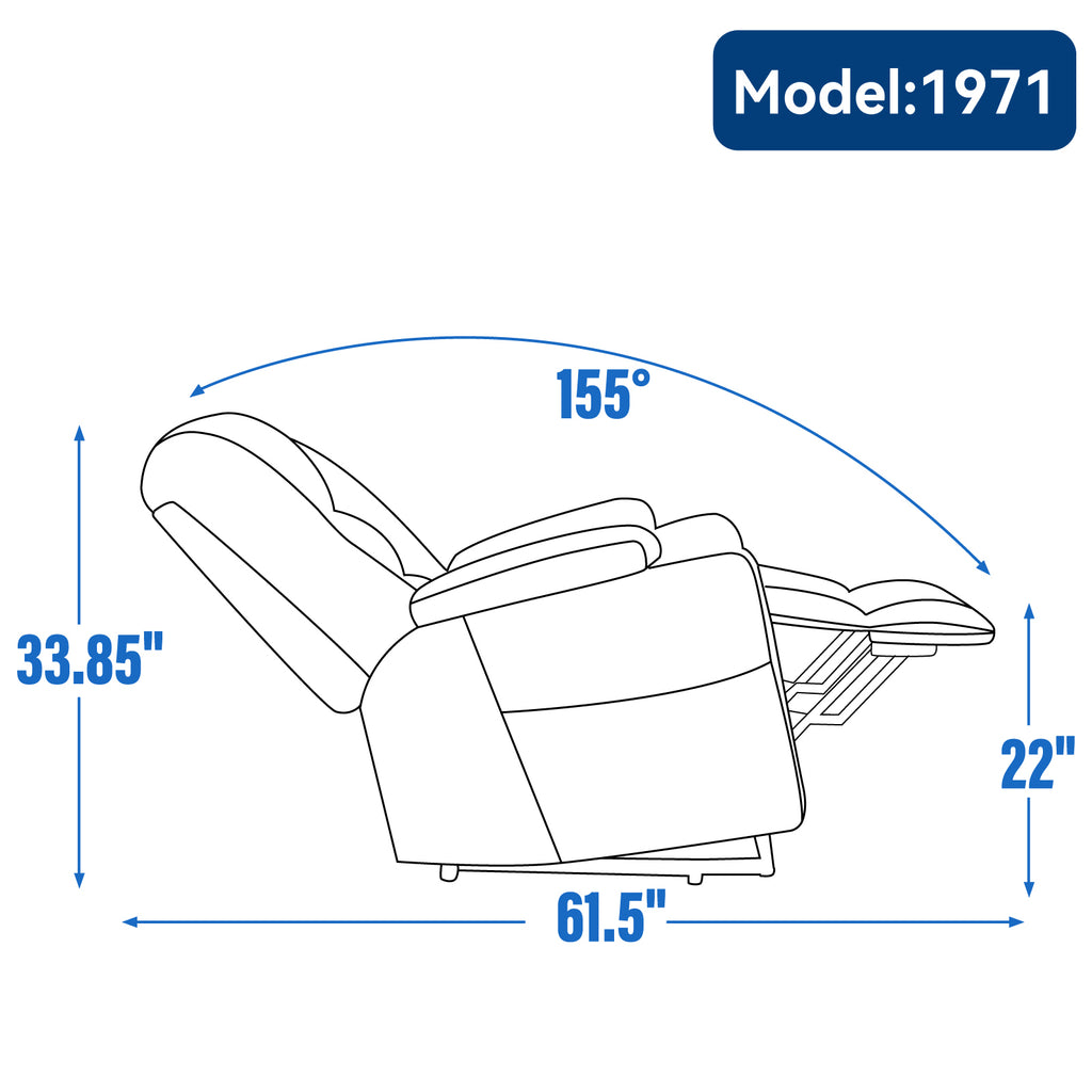 EMON'S Large Power Lift Recliner Chair with Massage and Heat for Elderly, Overstuffed Wide Recliners, Heavy Duty Motion Mechanism with USB and Type C Ports, 2 Steel Cup Holders, Gray - Grand Goldman Shop