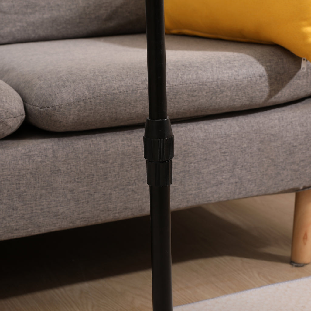Couch Tray Table Bamboo Height Adjustable Side Table for Sofa C-shaped Oval End Tables with Slots for Bed & Chairs in Living Room & Bedroom (Oval + Rectangle) - Grand Goldman Shop