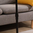 Couch Tray Table Bamboo Height Adjustable Side Table for Sofa C-shaped Oval End Tables with Slots for Bed & Chairs in Living Room & Bedroom (Oval + Rectangle) - Grand Goldman Shop