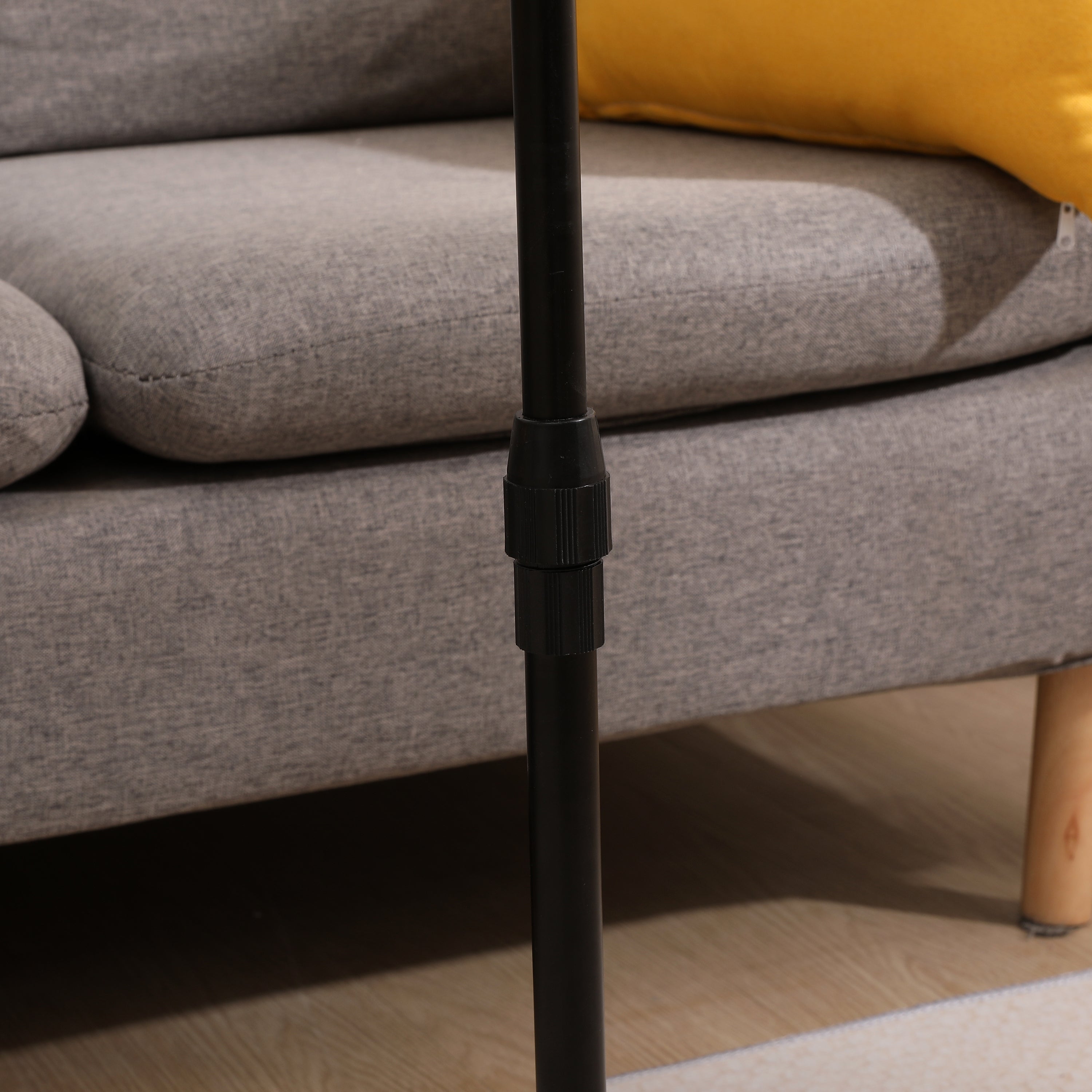 Couch Tray Table Bamboo Height Adjustable Side Table for Sofa C-shaped Oval End Tables with Slots for Bed & Chairs in Living Room & Bedroom (Oval + Rectangle) - Grand Goldman Shop