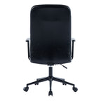 Antique black PU leather color office chair, with armrest, high backrest, soft foam seating, 360 degree swivel , up and down 