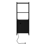 Nightstand with Charging Station, Smart Nightstand with Night Light, Modern Night Stand with Bookshelf, Bedside Tables with Storage Cabinet for Bedroom, Black - Grand Goldman Shop