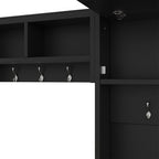 4-in-1 Detachable Hall Tree with Storage and 7 Hooks, Multiple Functions Hallway Coat Rack with Storage Drawers and Cabinet, Black Shoe Bench for Entryway Hallway - Grand Goldman Shop