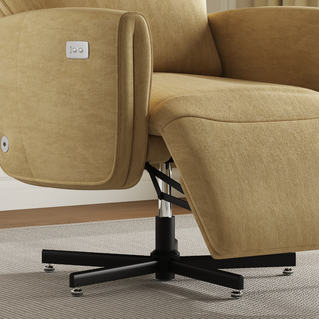 Power Swivel Recliner Chair, Electric Reclining with USB & Type-C Charging, 360° Swivel Velvet Upholstered Accent Chair, for 