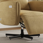 Power Swivel Recliner Chair, Electric Reclining with USB & Type-C Charging, 360° Swivel Velvet Upholstered Accent Chair, for 