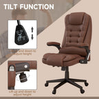 HOMCOM High Back Vibration Massage Office Chair with 6 Vibration Points, Heated Reclining PU Leather Computer Chair with Armr