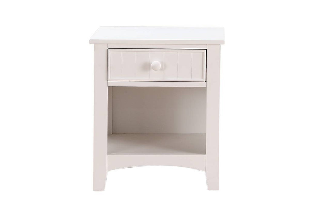 White Color Twin Size Bed Nightstand And Chest 3pc Set Bedroom Furniture Wooden Transitional Style Headboard - Grand Goldman Shop