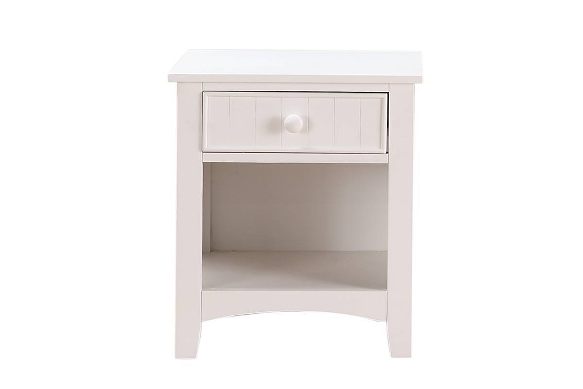 White Color Twin Size Bed Nightstand And Chest 3pc Set Bedroom Furniture Wooden Transitional Style Headboard - Grand Goldman Shop