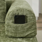 Comfy Convertible Folding Mattress Couch, Floor Sofa Bed, Chenille Floor Sofa with Armrest, Floor Sofa Lounge Couch for Living Room Bedroom Lounge Studio-Green - Grand Goldman Shop