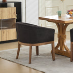Mid Century Modern Upholstered Barrel Dining Chairs with Arms,Farmhouse Linen Kitchen & Dining Room Chairs with Natural Hardwood Frame, 19' W Accent Chairs,Single Pack,Charcoal Gray,SW1891BK - Grand Goldman Shop