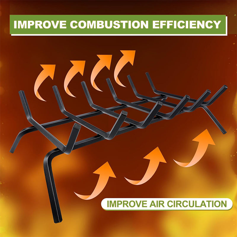 Fireplace Grate,Fireplace Log Holder,Heavy Duty Solid Cast Iron FIrewood Log Burning Rack for Inside The Fireplace Accessories Outood Fire Pit Kindling Fireplace Tools (33 inch) - Grand Goldman Shop