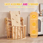 Pikler Triangle Set, 5 in 1 Toddler Climbing Toys Indoor Playground, Ramp, and Arch, Montessori Climbing Set with Triangle, L