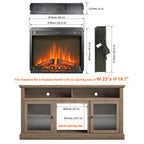 23 inch electric fireplace insert, ultra thin heater with log set & realistic flame, remote control with timer, overheating protection - Grand Goldman Shop