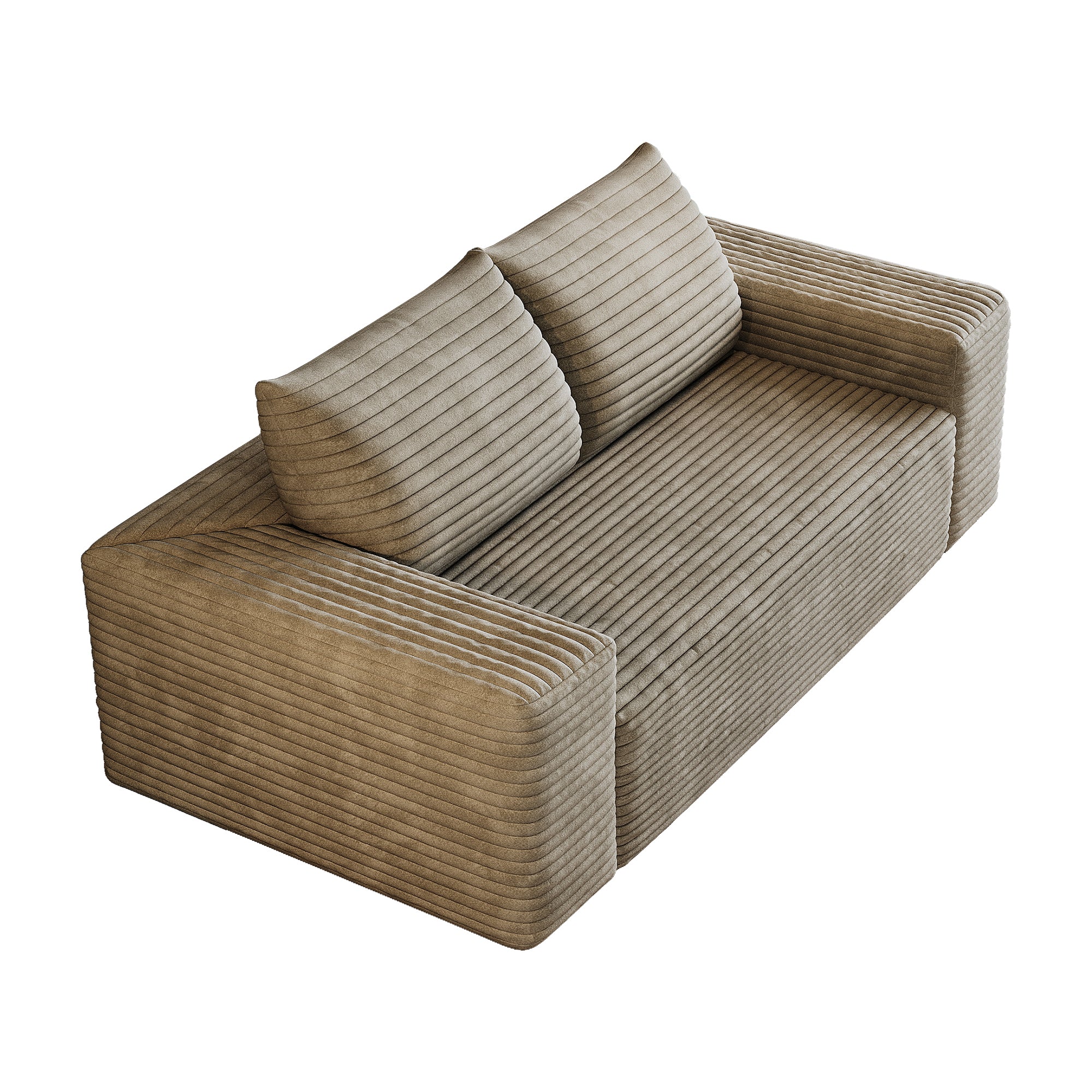 63' 2Setaser Sofa,Corduroy Fabric,Deep Seat Couches,Comfy Loveseat Sofa,No Assembly,1pcs for Living room, Bedroom,Conference room ,Apartment,Camel - Grand Goldman Shop