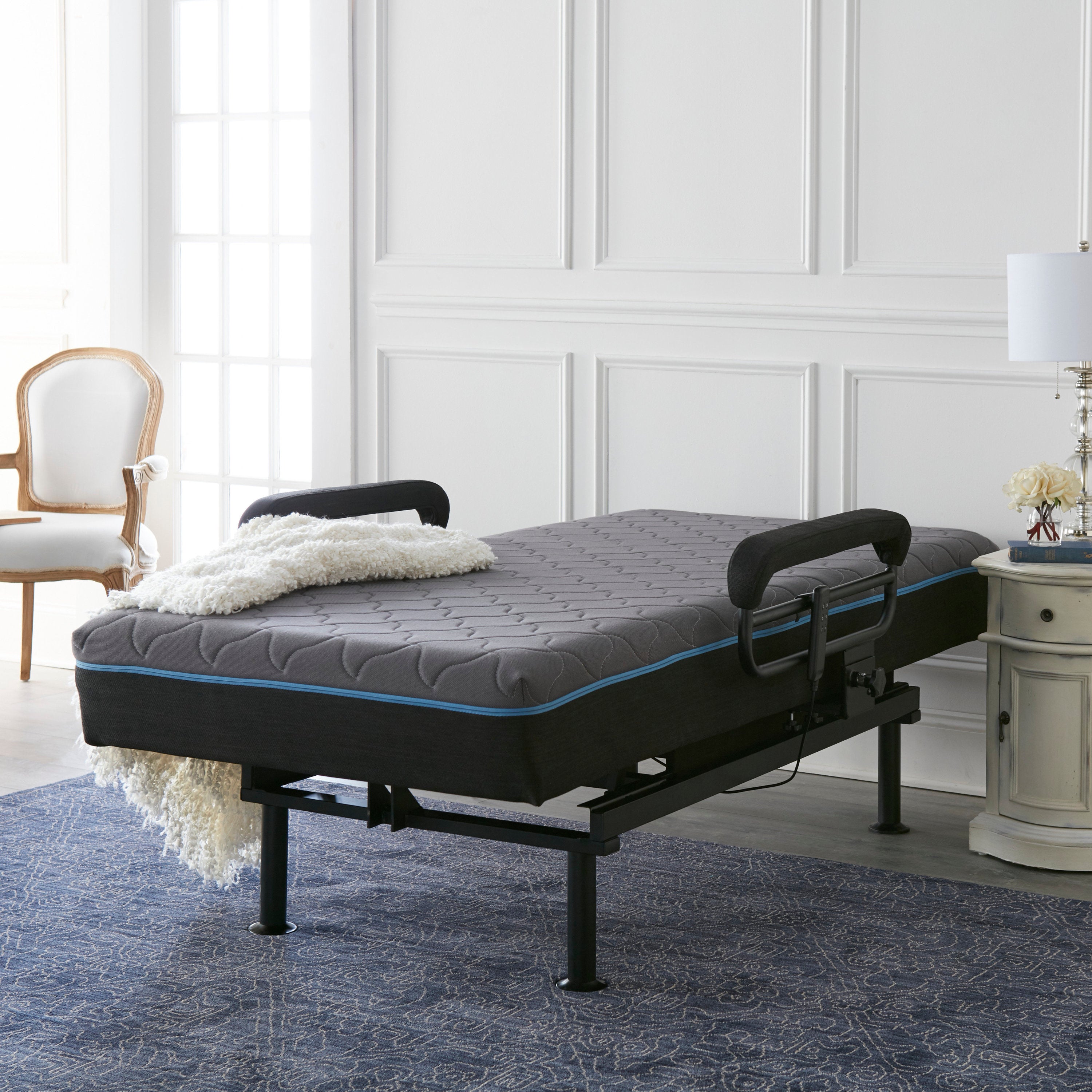 Twin Adjustable Sit to Stand Bed W/ Remote with Convenient Lift Twin - Grand Goldman Shop