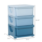 3 Tier Kids Storage Unit Dresser Tower with Drawers Chest Toy Organizer for Bedroom Nursery Kindergarten Living Room for Boys