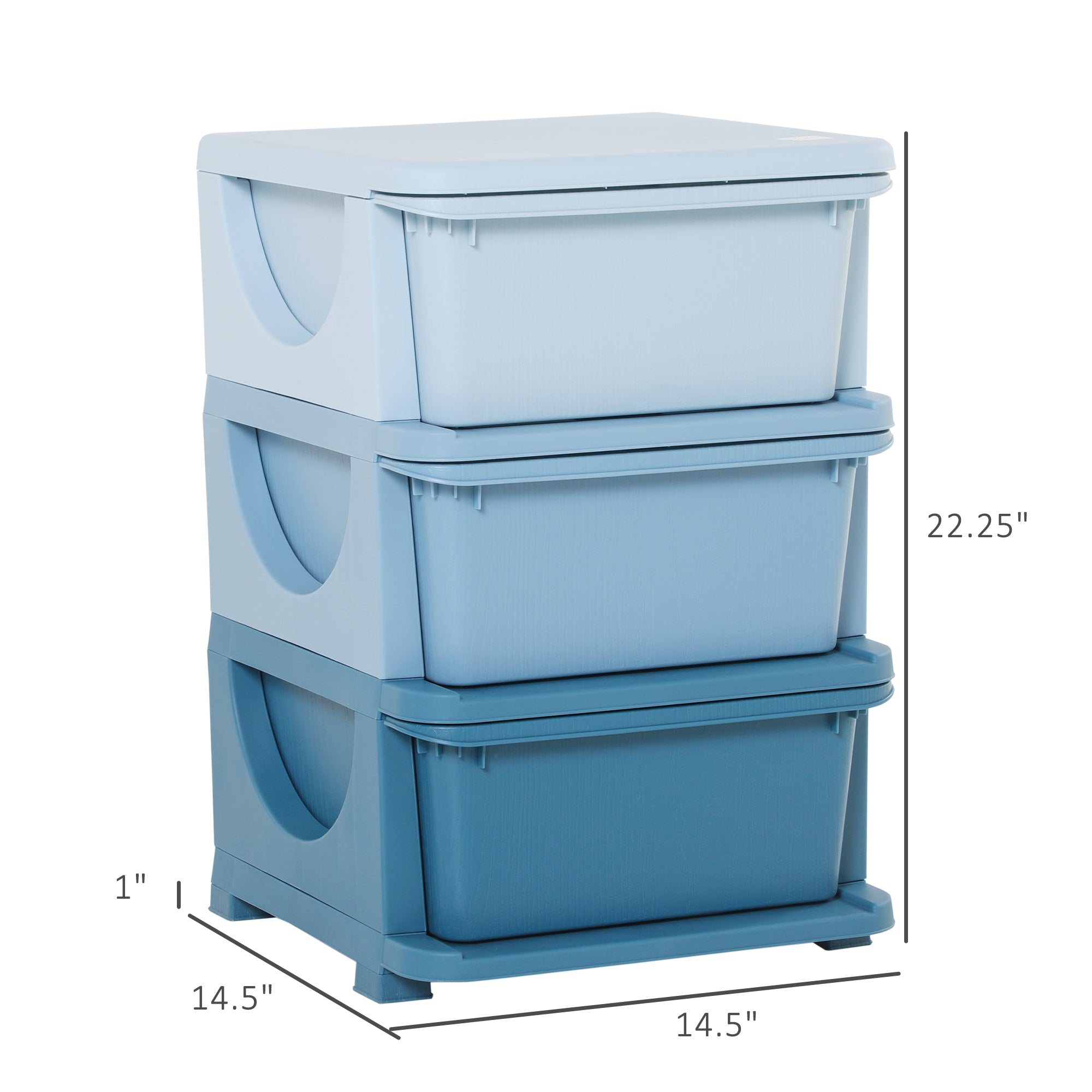 3 Tier Kids Storage Unit Dresser Tower with Drawers Chest Toy Organizer for Bedroom Nursery Kindergarten Living Room for Boys