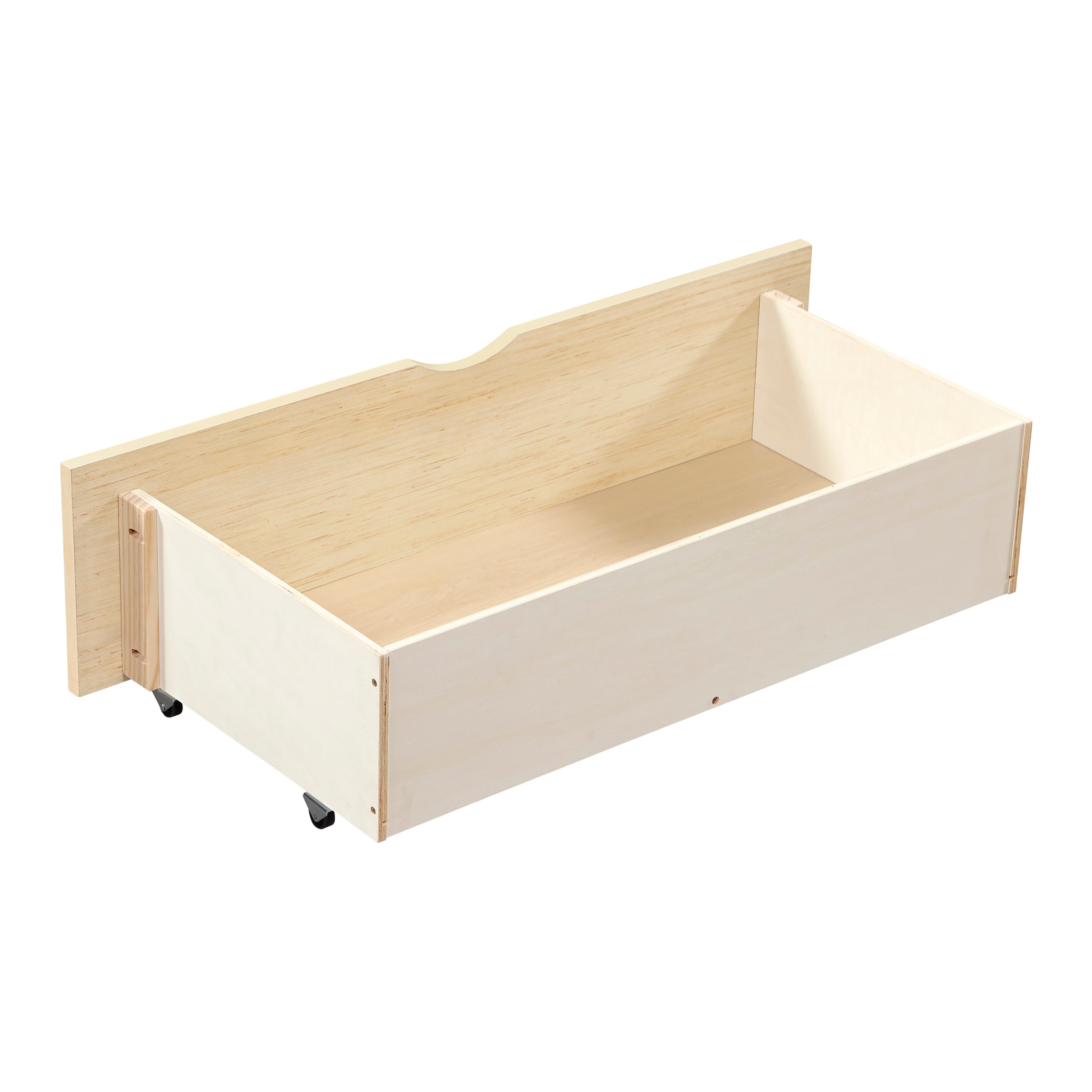 Natural Pine Finish 2pcs Storage Boxes with Caster Wheels Transitional Bedroom Furniture Under-Bed Toy Boxes - Grand Goldman Shop