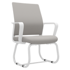 Minimalist Modern Office Chair with Metal Frame, Soft Mesh Backrest, White+Gray, for Home and Office Use | Premium Home Decor