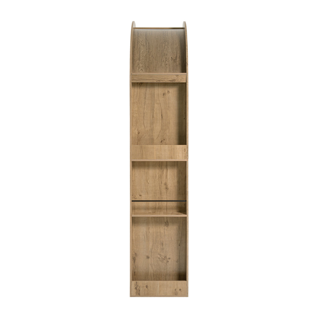 78.74' Tall Arched Bookcase,  Mid Century Modern 4-Tier Arched Storage Bookcase with Open Display Storage Shelf for Dining Room, Living Room,Bedroom (Natural) - Grand Goldman Shop