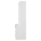 83.4'Tall Bookshelf Suite with LED Lighting, Modern Bookcase Suite with Sliding Doors,Drawers and Open Shelves,Storage Booksh