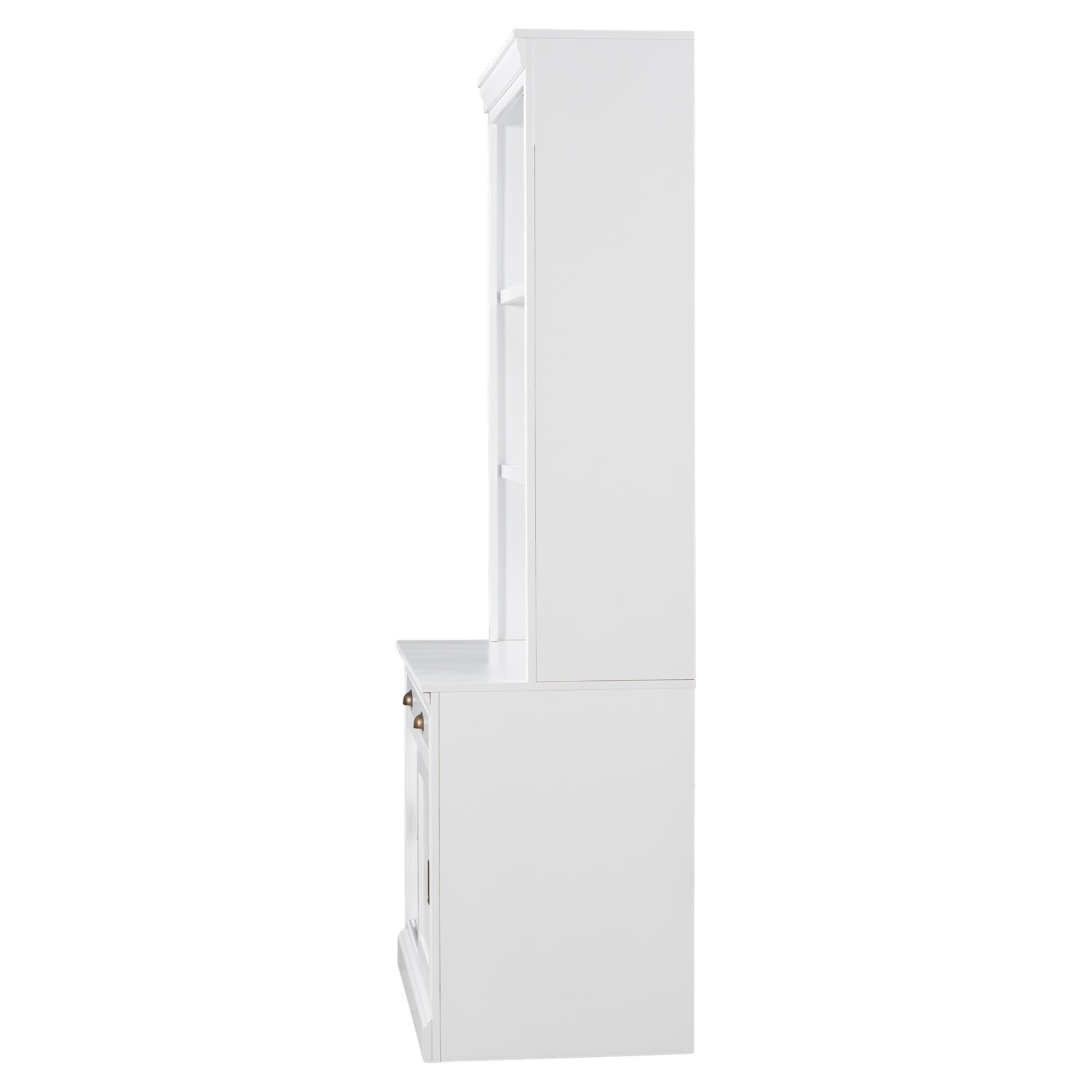83.4'Tall Bookshelf Suite with LED Lighting, Modern Bookcase Suite with Sliding Doors,Drawers and Open Shelves,Storage Booksh