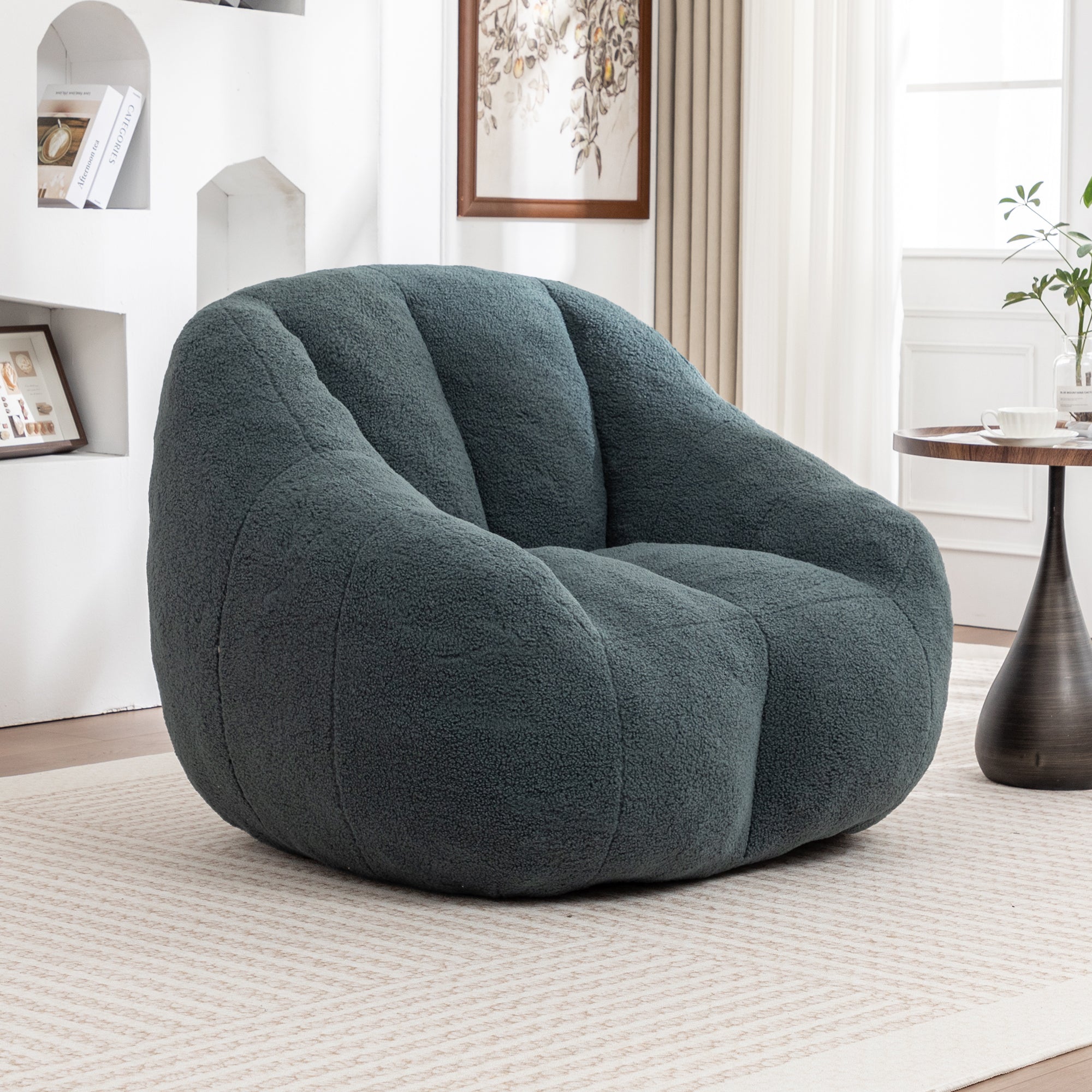 Comfy Bean Bag Chair with Memory Foam Filler – Tufted Soft Stuffed Bean Bag Sofa for Dorm, Apartment, or Living Room – Green - Grand Goldman Shop