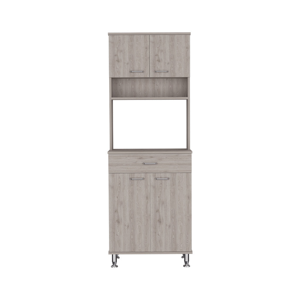 Della 60 Kitchen Pantry with Countertop, Closed & Open Storage -Light Gray | Premium Home Decor - Grand Goldman