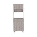 Della 60 Kitchen Pantry with Countertop, Closed & Open Storage -Light Gray | Premium Home Decor - Grand Goldman