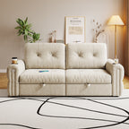 It is a multi-functional sofa, a 77-inch convertible sofa bed, and a 2-in-1 piece suitable for both sitting and lying down. Made of  Chenille fabric, it is suitable for living rooms, bedrooms - Grand Goldman Shop