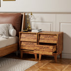 2 Set Nightstands Features Vintage-style and Bevel Design, Made of MDF, Mid Century Modern Nightstand, Night Stand for Bedroom - Grand Goldman Shop