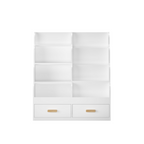 Kids Bookshelf with 2 Storage Drawers, Front-Facing Children's Bookcase and Toy Organizer, Multi-Tier Reading Shelf for Toddl