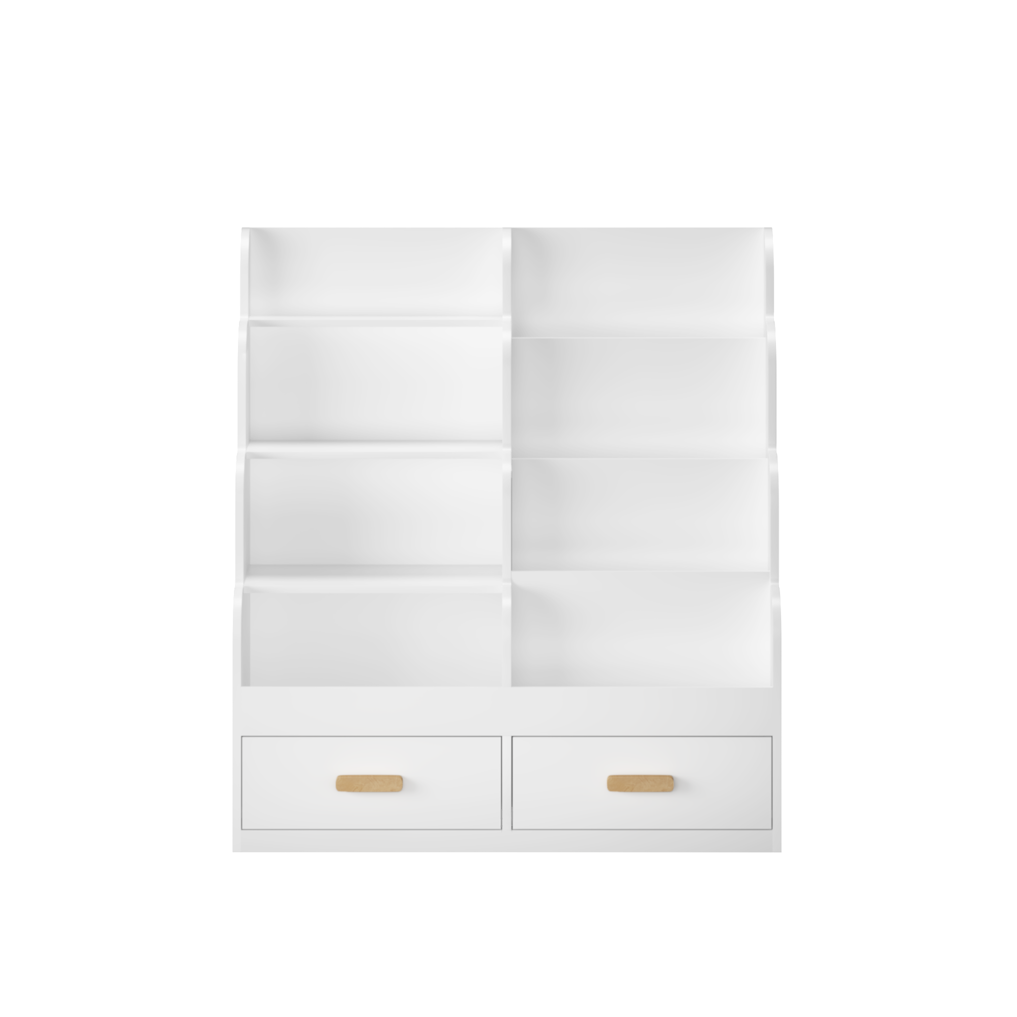 Kids Bookshelf with 2 Storage Drawers, Front-Facing Children's Bookcase and Toy Organizer, Multi-Tier Reading Shelf for Toddl
