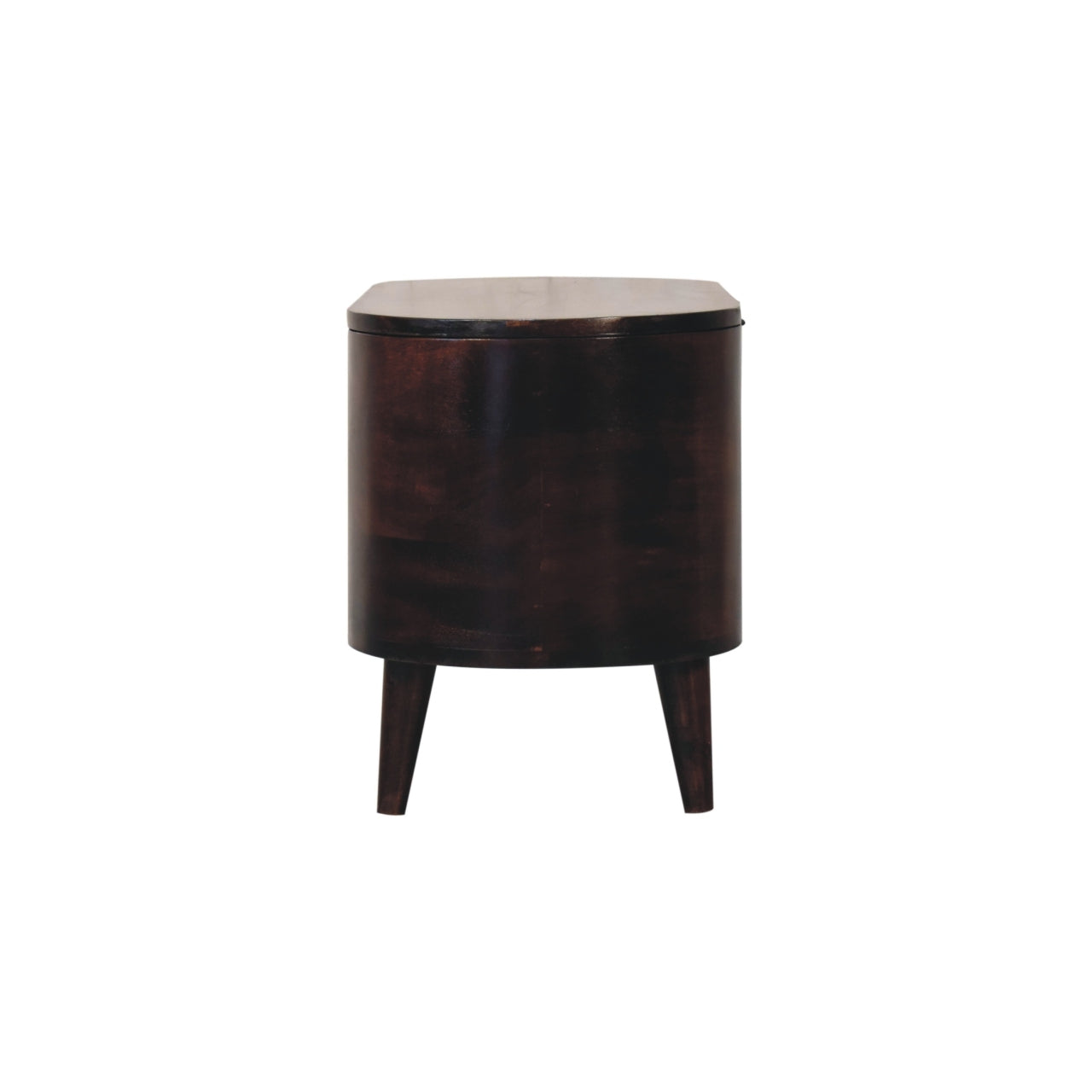 Solid Wood Light Rounded Lid-up Blanket Box, Walnut, Dark Brown - Grand Goldman Shop