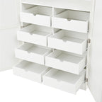 [Assembly Video Provided] TOPMAX 35.5x17.6x70.9inch Freestanding Kitchen Pantry Cabinet, Tall Storage Cabinet with 4 Doors, 2 Door Shelves, 8 Pull-out Trays and Adjustable Shelf for Dining Room, White - Grand Goldman Shop