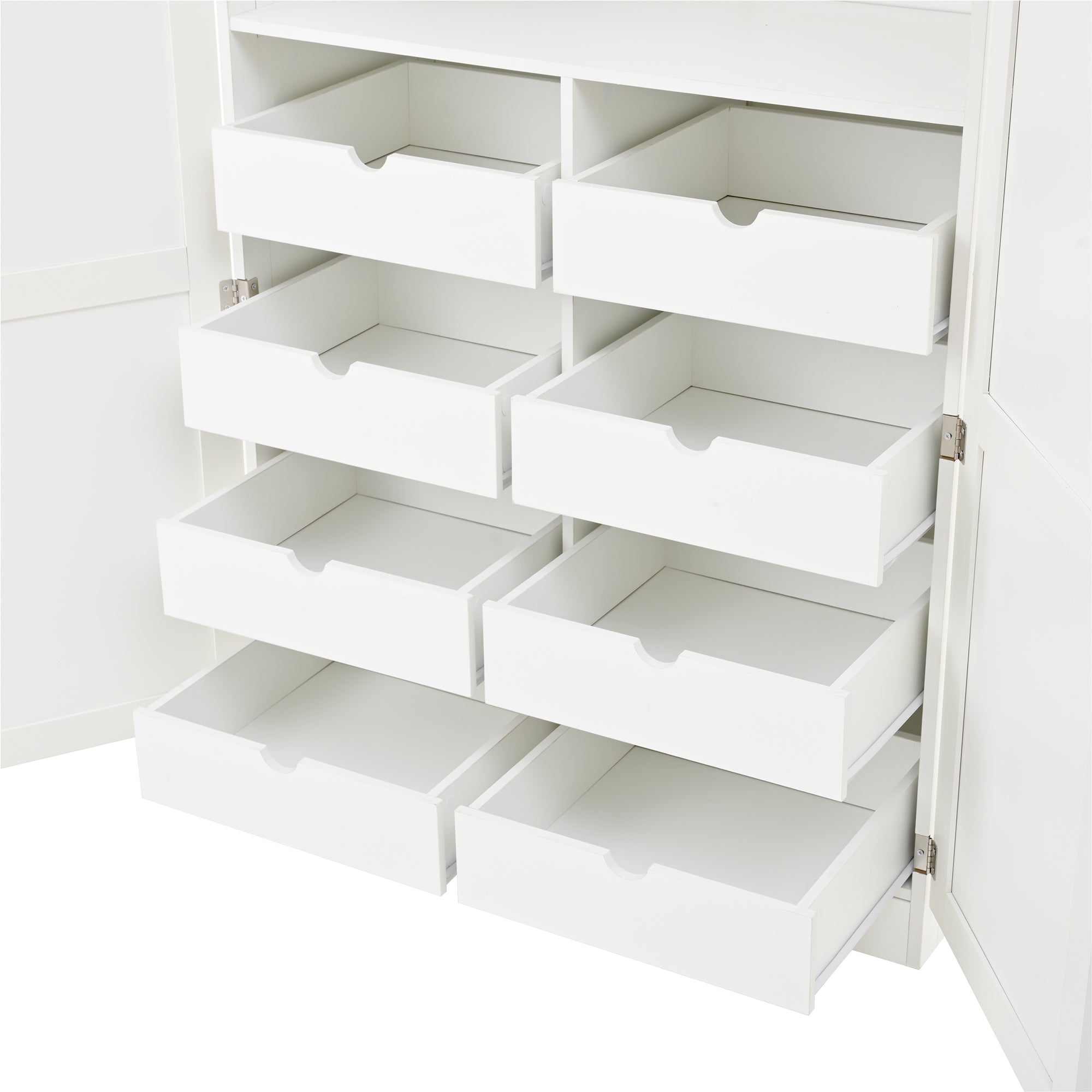 [Assembly Video Provided] TOPMAX 35.5x17.6x70.9inch Freestanding Kitchen Pantry Cabinet, Tall Storage Cabinet with 4 Doors, 2 Door Shelves, 8 Pull-out Trays and Adjustable Shelf for Dining Room, White - Grand Goldman Shop