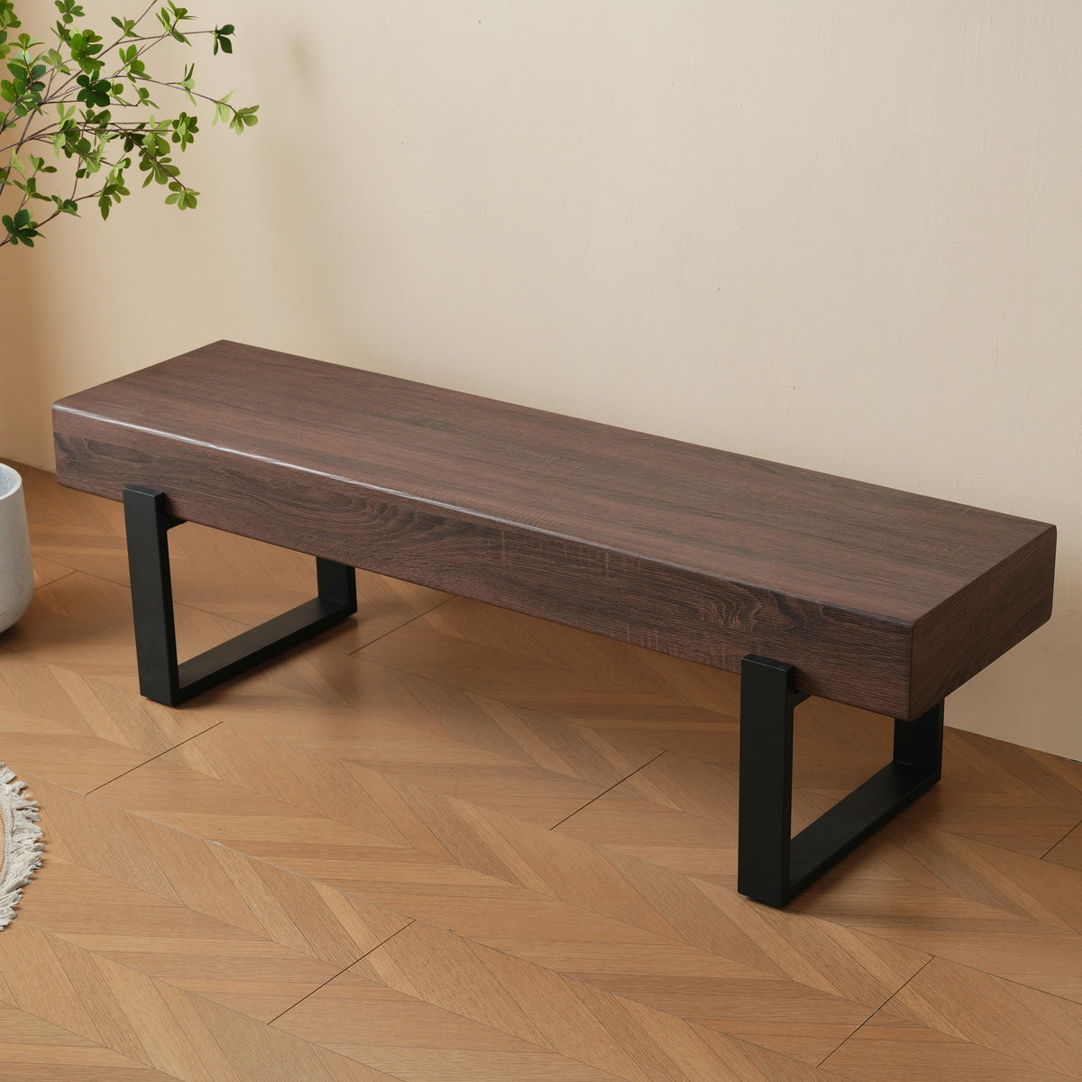 59' Dining Bench, Farmhouse Indoor Kitchen Table Benches, Bed Bench, Industrial Shoe Bench, Entryway Benches - Grand Goldman Shop